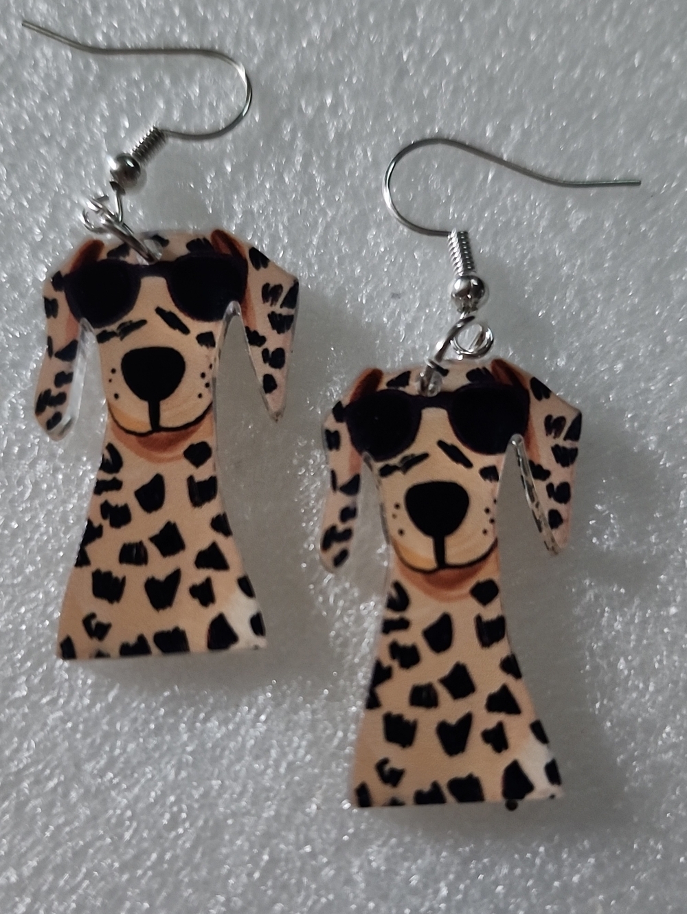 Hand Crafted Tan and Black Dalmatian Dog Earrings